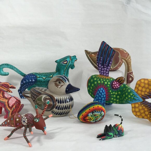 Lot of Mexican Folk Art Alebrijes, Huichol Beaded and Tonola New and Vintage. Pl - Picture 5 of 15